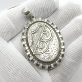 Victorian Sterling Silver Large Floral Locket 1883 Birmingham Adie & Lovekin