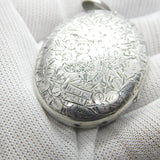 Victorian Sterling Silver Large Floral Locket 1883 Birmingham Adie & Lovekin