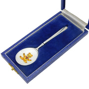Boxed Sterling Silver & Colourful Enamel Teddy Bear Christening Spoon Vintage