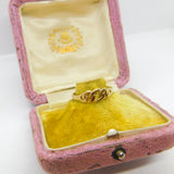 9ct Yellow Gold Rope Twist Chain Band Ring 1984 London Vintage