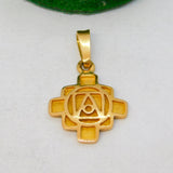 18ct Yellow Gold Rennie Mackintosh Style Nouveau Pendant Vintage c1970