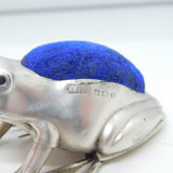 Edwardian Sterling Silver Large Frog Pin Cushion Antique 1907 Birmingham
