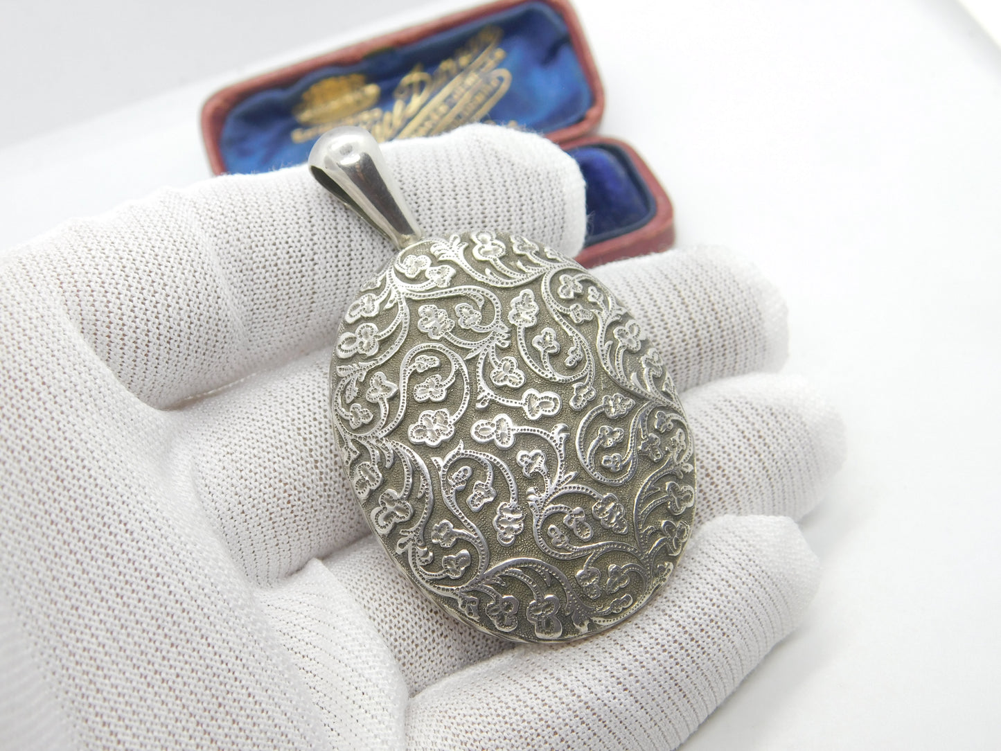 Victorian Anglo-Indian Sterling Silver Large Double Locket Antique c1880