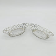 Edwardian Pair of Sterling Silver Pierced Treat Baskets Antique 1903 London