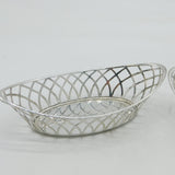 Edwardian Pair of Sterling Silver Pierced Treat Baskets Antique 1903 London