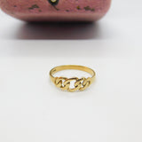 9ct Yellow Gold Rope Twist Chain Band Ring 1984 London Vintage