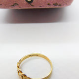 9ct Yellow Gold Rope Twist Chain Band Ring 1984 London Vintage