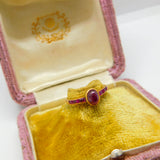 Indian 22ct Yellow Gold & Natural Red Half-Eternity Ring Antique c1930 Art Deco
