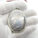 Aesthetic Movement Victorian Sterling Silver Swallow Bird Locket Antique c1880