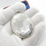 Aesthetic Movement Victorian Sterling Silver Swallow Bird Locket Antique c1880