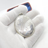 Aesthetic Movement Victorian Sterling Silver Swallow Bird Locket Antique c1880