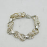 Sterling Silver Chinese Dragon Form Statement Bracelet Vintage c1990 18cm