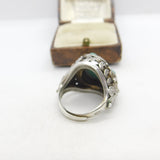 Chinese Export Sterling Silver & Turquoise Statement Ring Vintage c1960