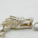 Sterling Silver Chinese Dragon Form Statement Bracelet Vintage c1990 18cm
