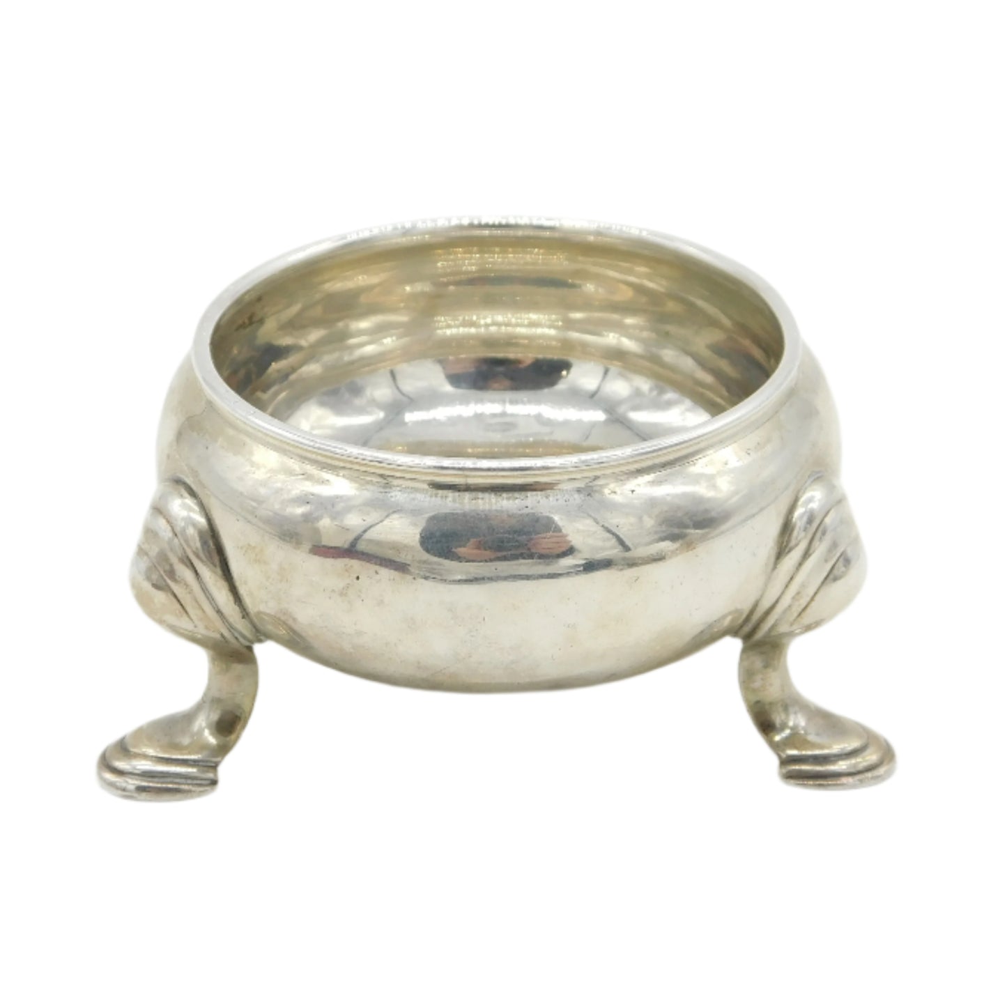 George II Sterling Silver Paw Foot Salt Cellar Antique 1750 London