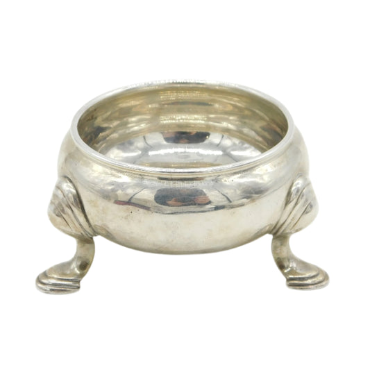 George II Sterling Silver Paw Foot Salt Cellar Antique 1750 London