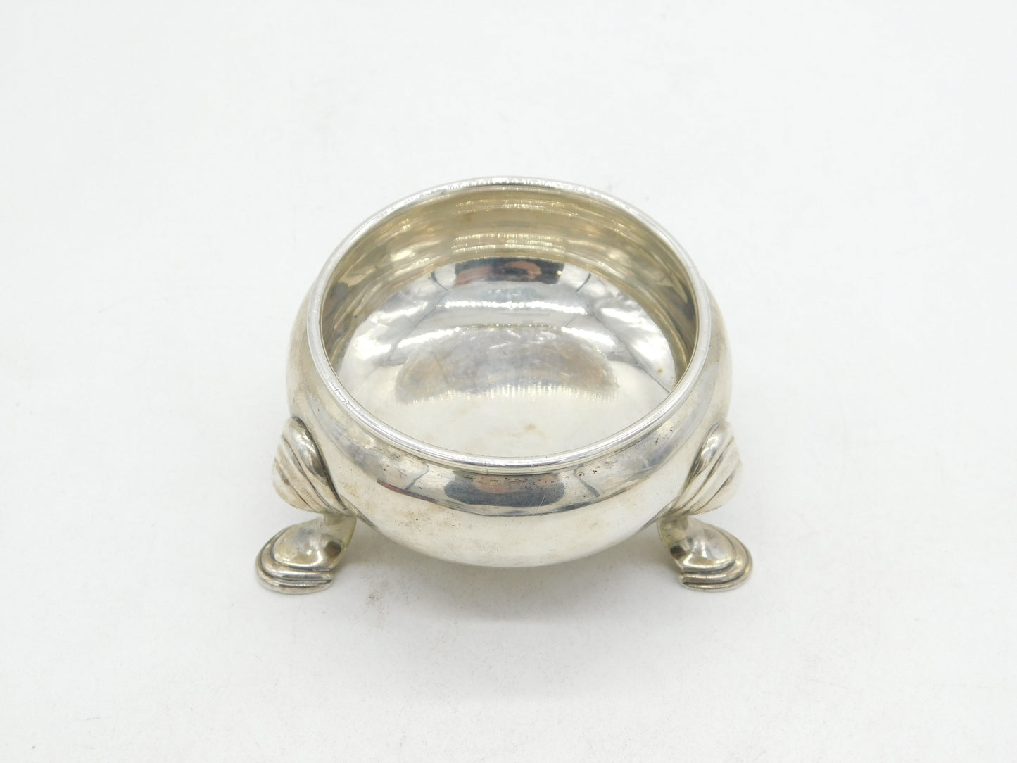 George II Sterling Silver Paw Foot Salt Cellar Antique 1750 London