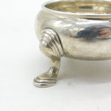 George II Sterling Silver Paw Foot Salt Cellar Antique 1750 London