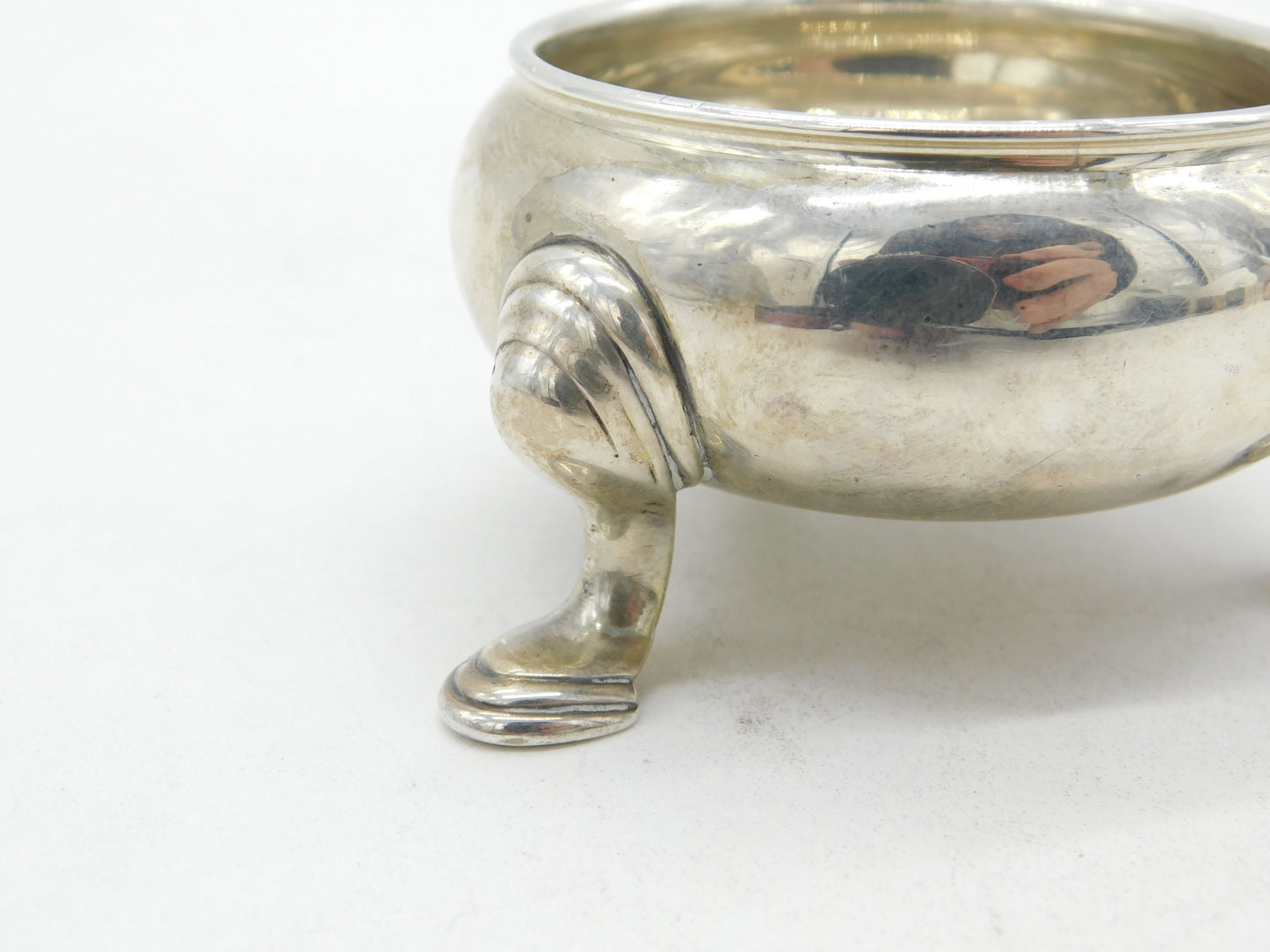 George II Sterling Silver Paw Foot Salt Cellar Antique 1750 London