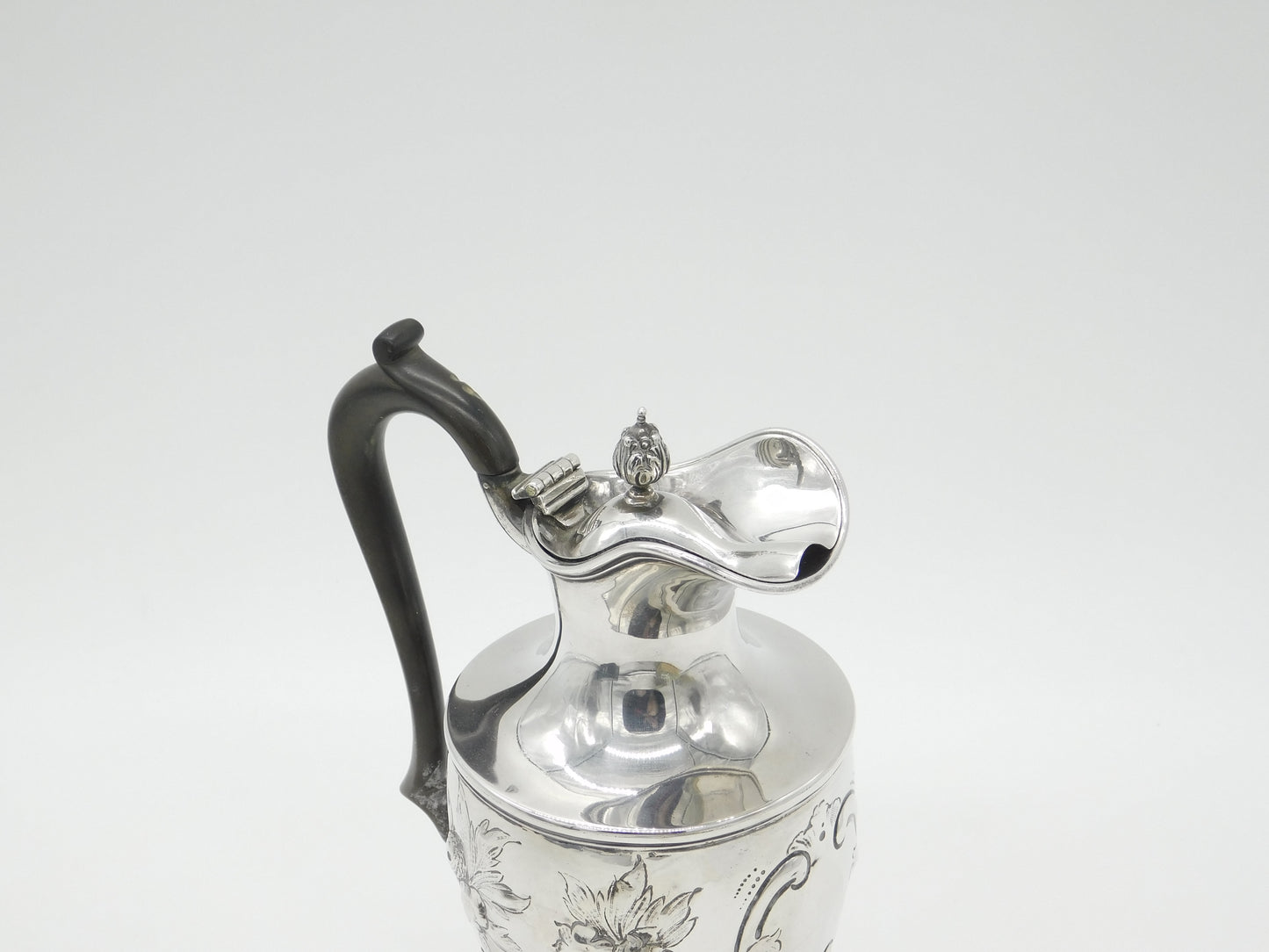 Georgian Sterling Silver Floral Repousse Water Jug Antique 1821 London S. Royes