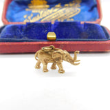 Lucky Elephant 9ct Yellow Gold English Charm Pendant Vintage 1973 Birmingham