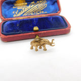 Lucky Elephant 9ct Yellow Gold English Charm Pendant Vintage 1973 Birmingham