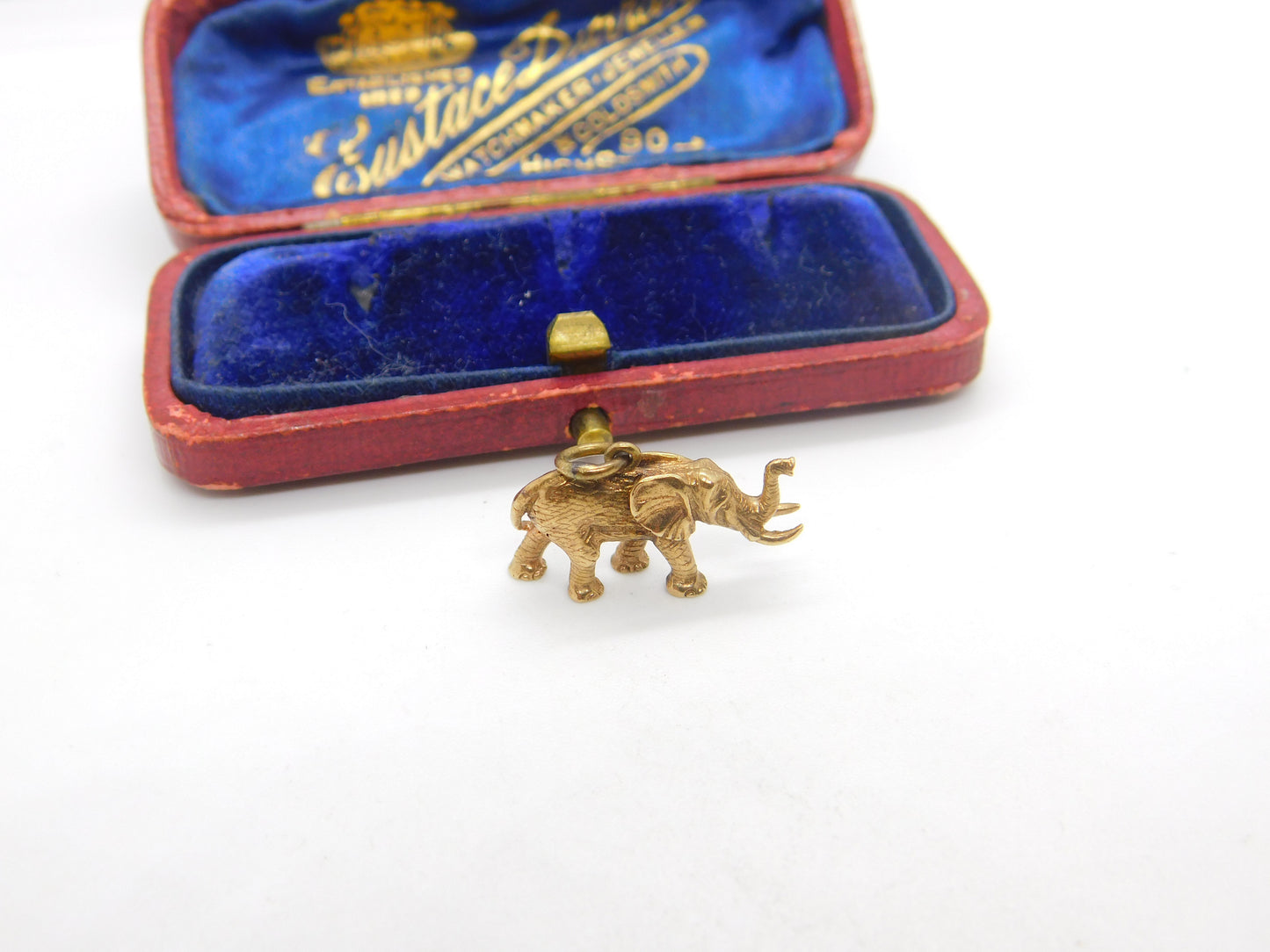 Lucky Elephant 9ct Yellow Gold English Charm Pendant Vintage 1973 Birmingham