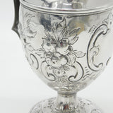 Georgian Sterling Silver Floral Repousse Water Jug Antique 1821 London S. Royes