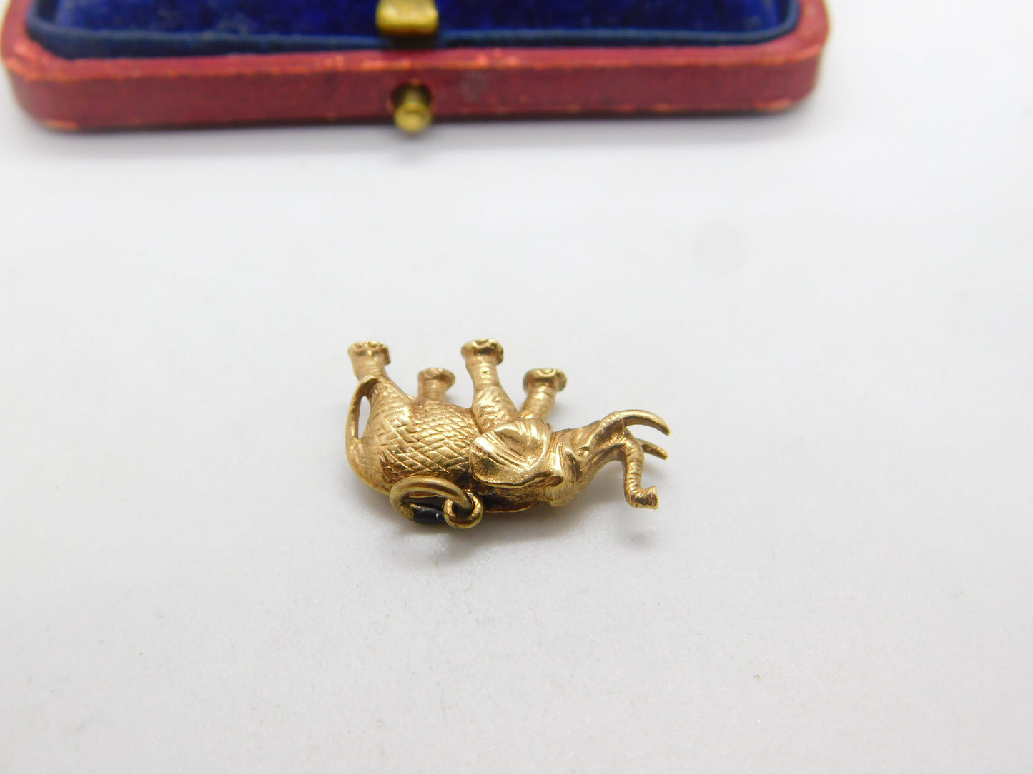 Lucky Elephant 9ct Yellow Gold English Charm Pendant Vintage 1973 Birmingham