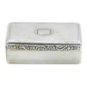 George III Sterling Silver Floral Pattern Table Snuff Box Antique 1798 London