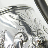 Georgian Sterling Silver Floral Repousse Water Jug Antique 1821 London S. Royes
