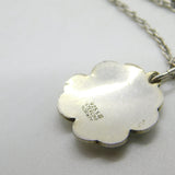 Norwegian Sterling Silver Guilloche Enamel Bluebell Flower Pendant Necklace c1930