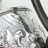 Georgian Sterling Silver Floral Repousse Water Jug Antique 1821 London S. Royes