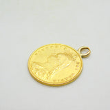 22ct Gold Queen Victoria Shield Back Half Sovereign Pendant Coin Antique 1887