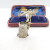 Nuvo Sterling Silver Skier in the Beer Stein Apres Ski Charm Pendant Vintage