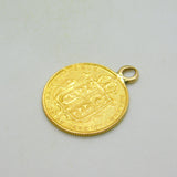 22ct Gold Queen Victoria Shield Back Half Sovereign Pendant Coin Antique 1887