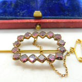 Georgian 9ct Gold & Almandine Garnet Brooch Or Stick Pin Antique c1820
