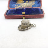 Sterling Silver Rabbit in the Magicians Hat Charm Pendant Vintage c1970