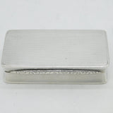 Art Deco Sterling Silver Engine Turned Parcel Gilt Snuff Box Antique 1935 Birmingham