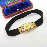 Early Victorian 18ct Gold & Enamel Floral Mourning Bracelet Inscribed 1845