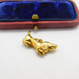 Dachshund Dog 9ct Yellow Gold Charm Pendant Vintage 1968 by Georg Jensen
