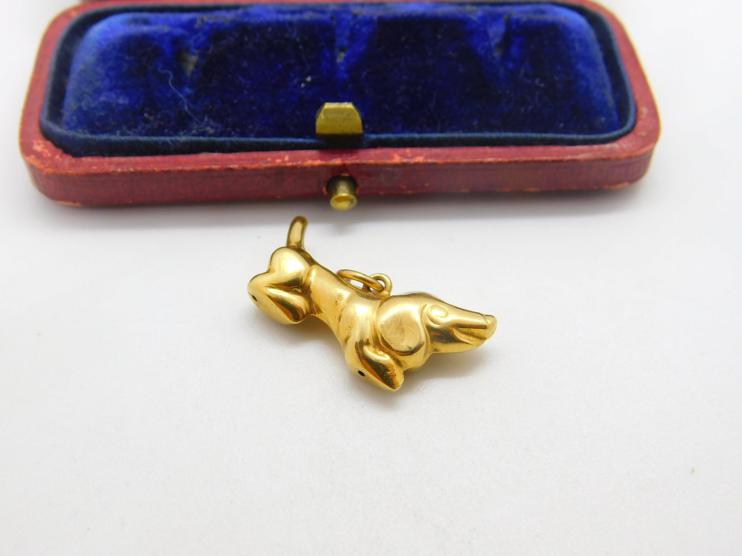 Dachshund Dog 9ct Yellow Gold Charm Pendant Vintage 1968 by Georg Jensen