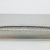 Art Deco Sterling Silver Engine Turned Parcel Gilt Snuff Box Antique 1935 Birmingham
