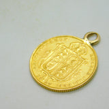 22ct Gold Queen Victoria Shield Back Half Sovereign Pendant Coin Antique 1887