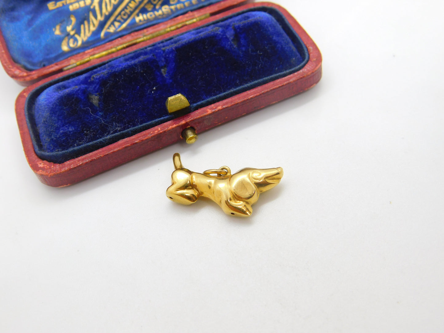 Dachshund Dog 9ct Yellow Gold Charm Pendant Vintage 1968 by Georg Jensen