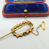 Georgian 9ct Gold & Almandine Garnet Brooch Or Stick Pin Antique c1820
