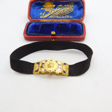 Early Victorian 18ct Gold & Enamel Floral Mourning Bracelet Inscribed 1845