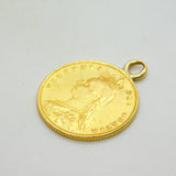 22ct Gold Queen Victoria Shield Back Half Sovereign Pendant Coin Antique 1887