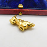Dachshund Dog 9ct Yellow Gold Charm Pendant Vintage 1968 by Georg Jensen