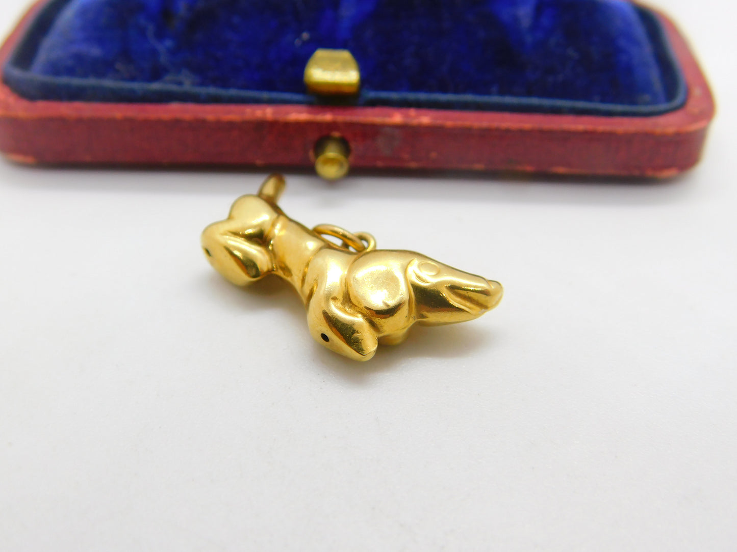 Dachshund Dog 9ct Yellow Gold Charm Pendant Vintage 1968 by Georg Jensen